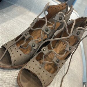 Women's Brown Lace-Up Sandals